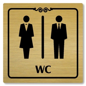 WC společné, 100x100mm, zlatá, Texas